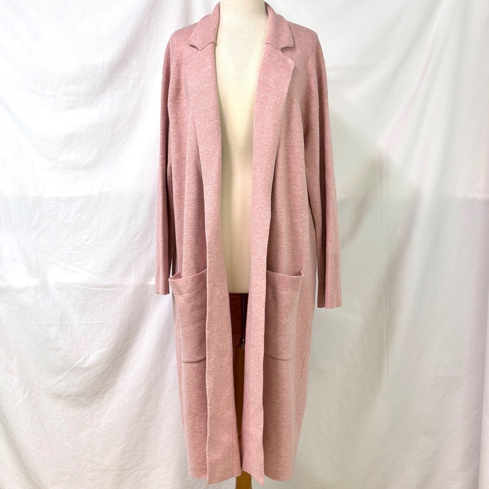 J CREW NEW Ella Sweater Blazer Pale Pink Long Coatigan Women M Merino Wool AD753